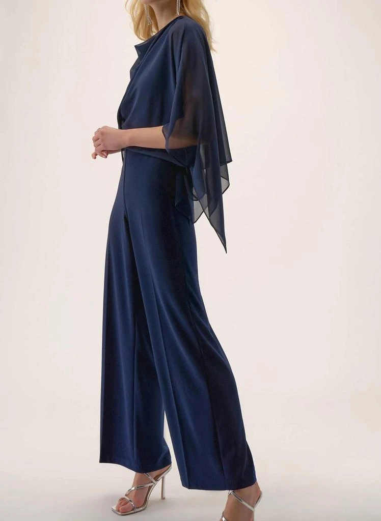 JOSEPH RIBKOFF Joseph Ribkoff - Chiffon Overlay Wide Leg Jumpsuit 4