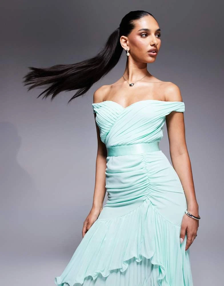 white christmas dresses Mascara MC119311 Chiffon - Mint Bardot Prom Dress main image 0