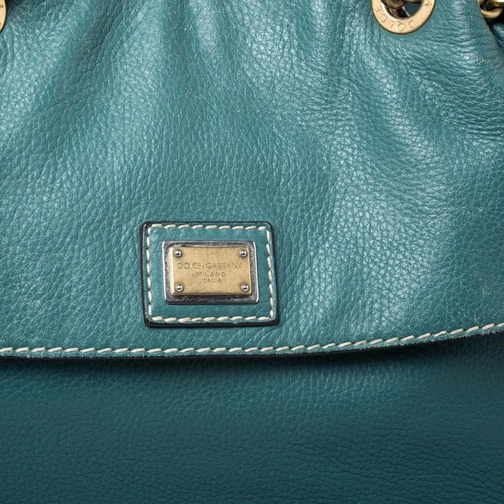 Dolce & Gabbana Dolce & Gabbana Green Leather Miss Charlotte Satchel 5