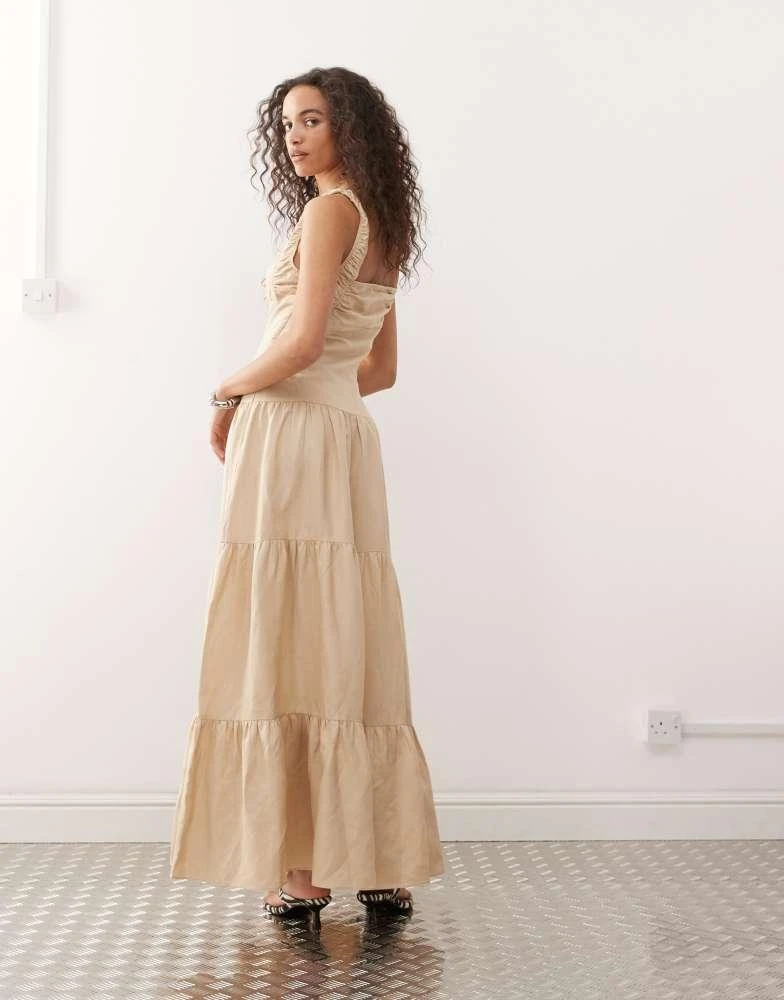 Shop Lioness Heart Shaped linen blend milkmaid button detail tiered maxi dress in beige on Sale at BeyondStyle Get 60% Off Lioness Heart Shaped linen blend milkmaid button detail tiered maxi Shop Lioness Heart Shaped linen blend milkmaid button detail tiered maxi dress in beige on Sale at BeyondStyle Get 60% Off Lioness Heart Shaped linen blend milkmaid button detail tiered maxi