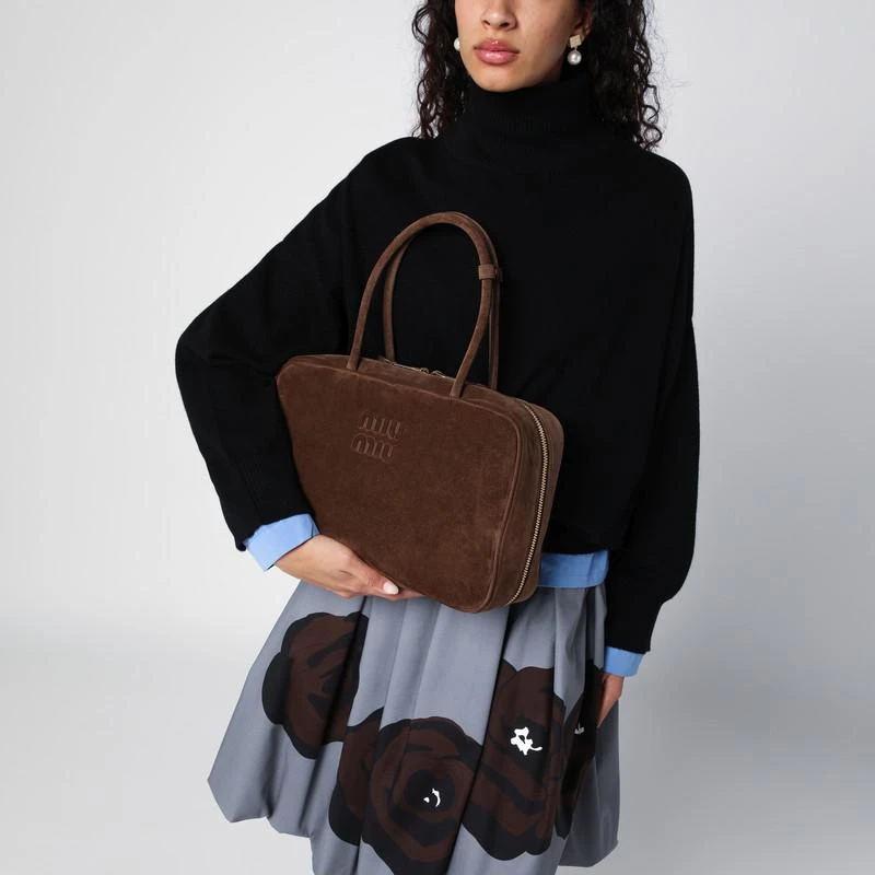 Miu Miu Beau cocoa-coloured suede bag 2