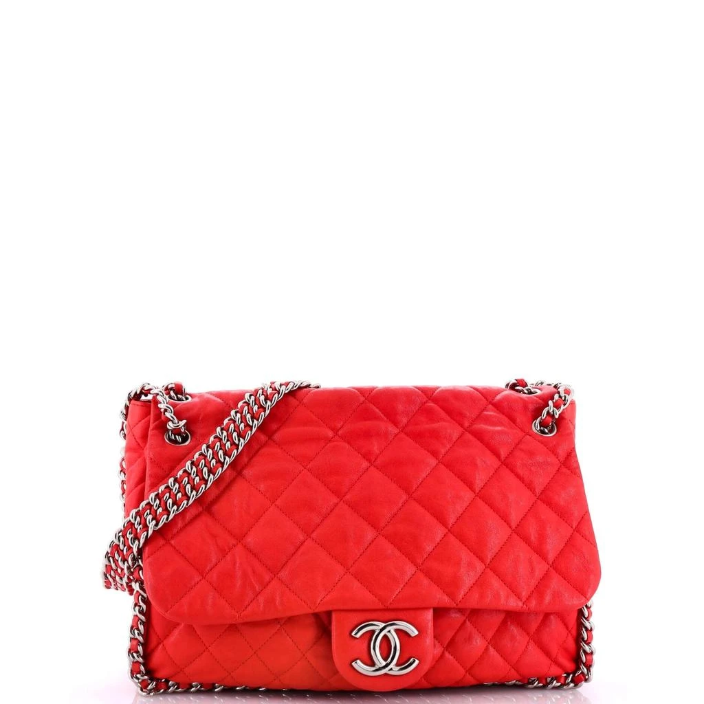 Chanel Chain Around Flap Bag Quilted Leather Maxi 2