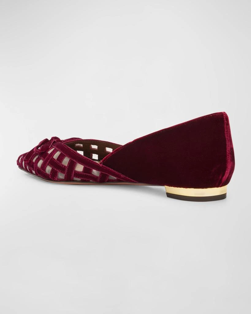 Aquazzura Romance Velvet Bow Ballerina Flats 3
