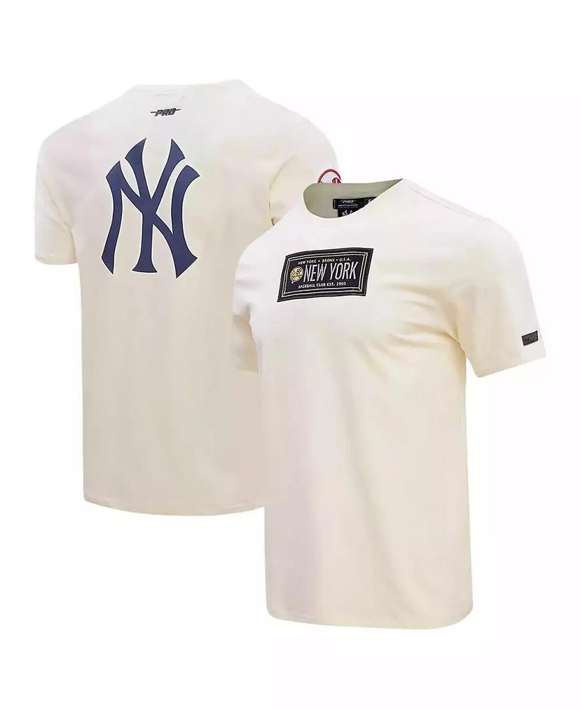 Pro Standard Men's Cream New York Yankees Club Member Badge T-Shirt 1