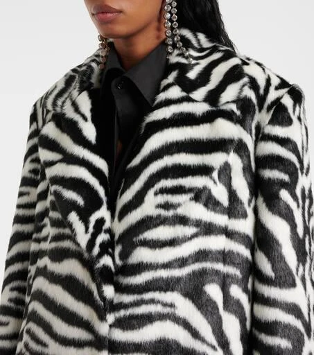ROTATE Birger Christensen Zebra-print faux fur coat 4