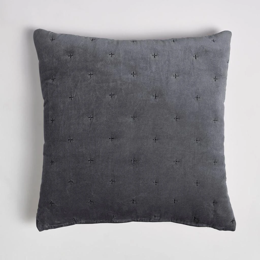 in homeware ïn home Cotton Velvet Cushion - Dark Grey - 50x50cm 1