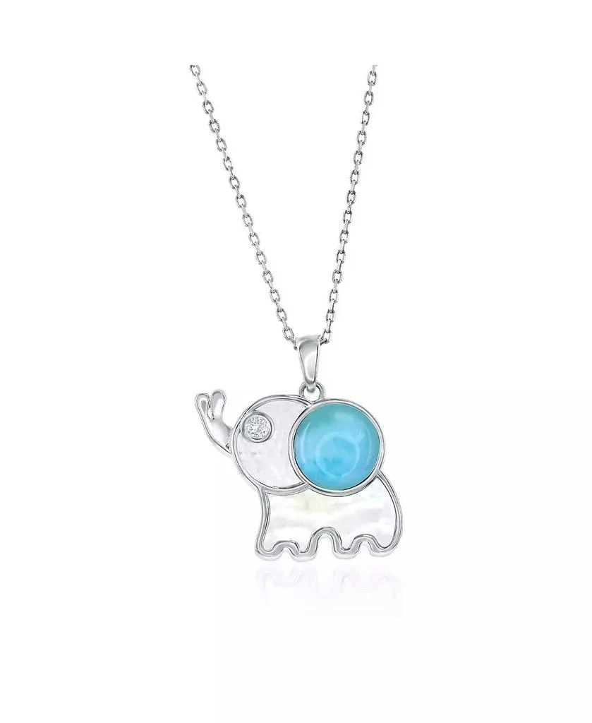 Caribbean Treasures Sterling Silver, MOP
Larimar Elephant Necklace