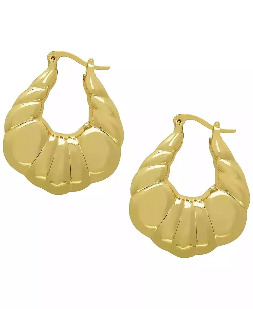 Macy
s 14k Gold Plated Brass Shrimp Thick Hoop Earrings