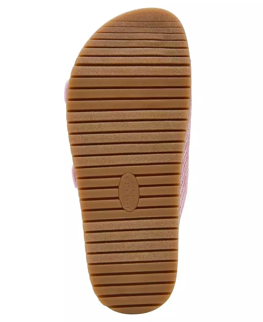 Anne Klein Women's Happy Double Band Embellished Buckle Footbed Sandals 5