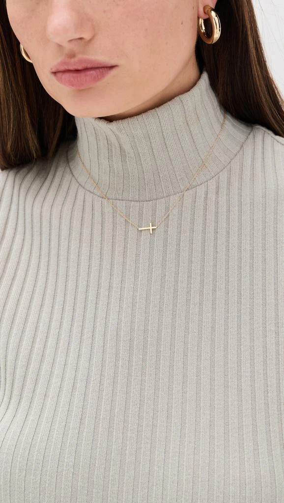Zoe Chicco 14k Gold Small Horizontal Cross Necklace 2