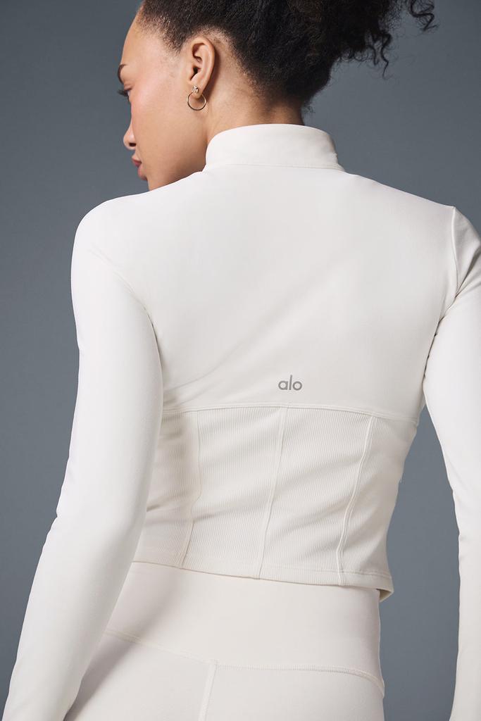 Alo Airbrush Corset Full Zip Jacket - Ivory