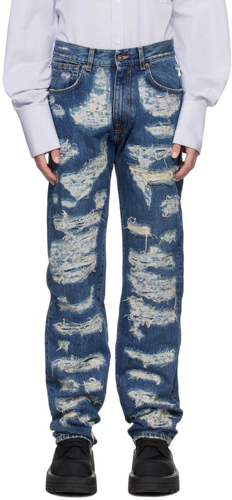 424 Blue Distressed Jeans