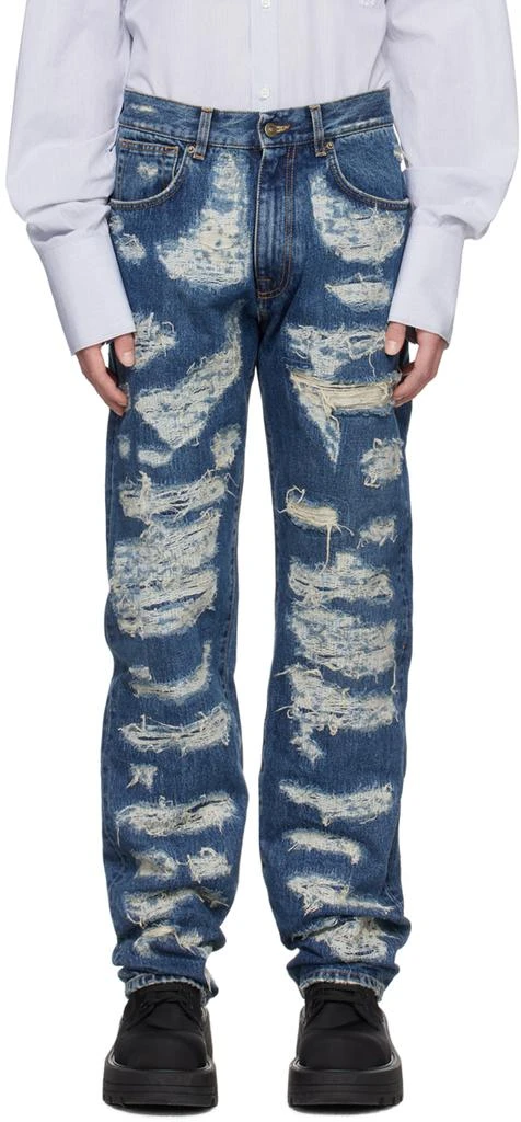 424 Blue Distressed Jeans 1