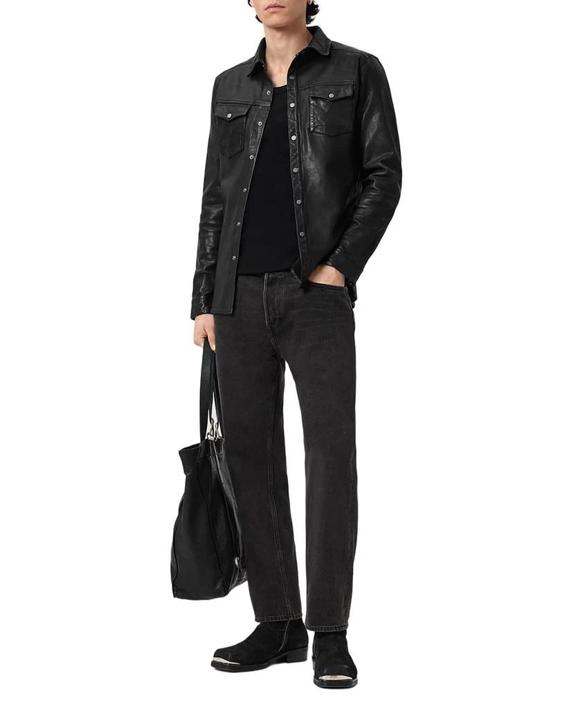 ALL SAINTS Irwin Leather Shirt 3