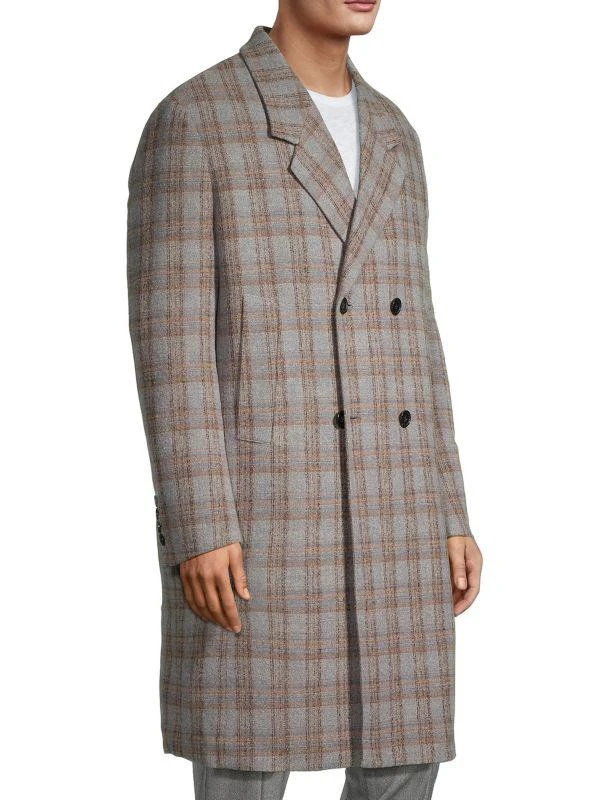Cardinal of Canada Maine Check Wool-Blend Double-Breasted Coat 3