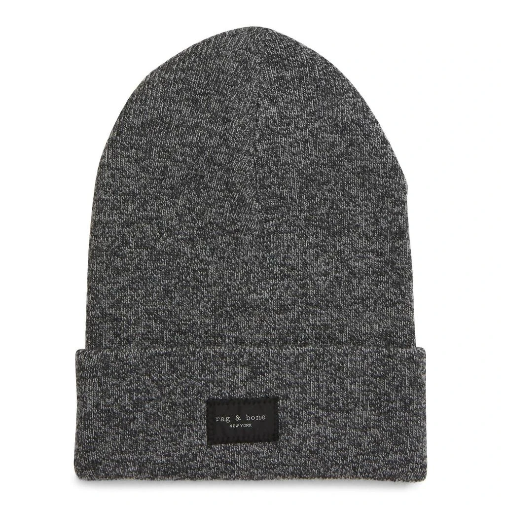 Rag & Bone Addison Beanie Hat in Black One Size rag & bone Black Addison Beanie Rag and Bone main image 2