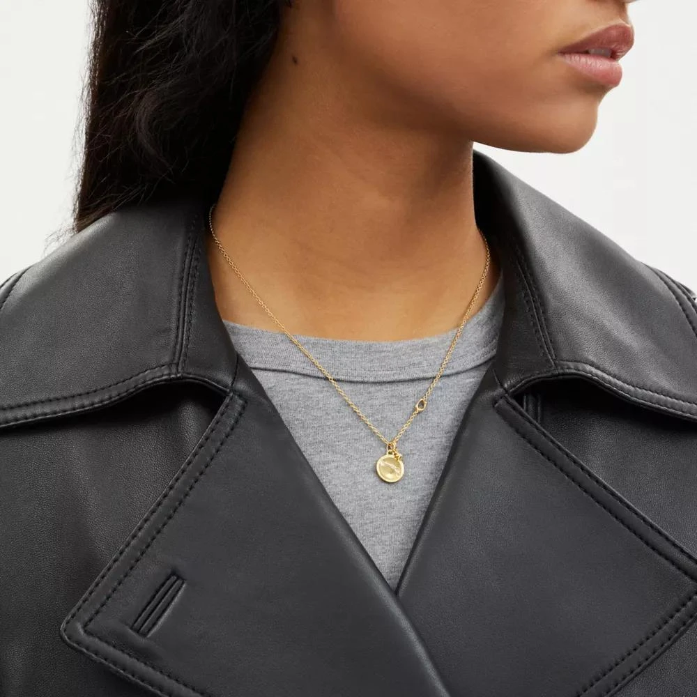 Coach Pisces Coin Pendant Necklace 2
