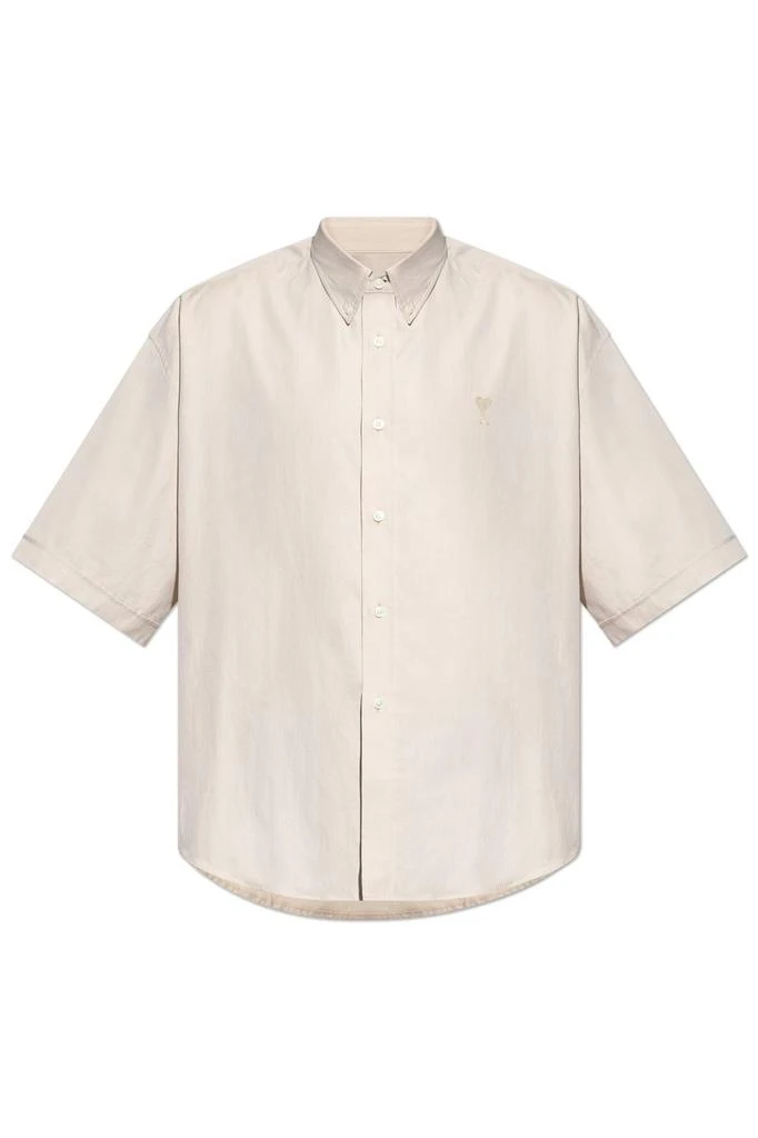 AMI AMI Paris Logo Embroidered Short-Sleeved Shirt 1