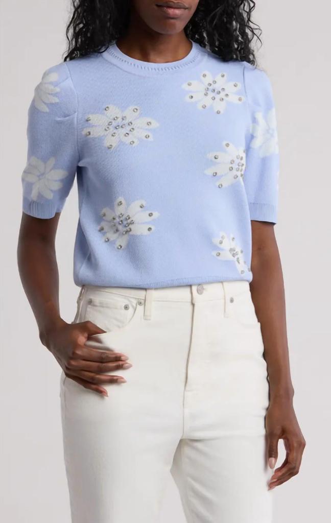 Nanette Lepore Nanette Lepore - Floral Rhinestone Sweater
