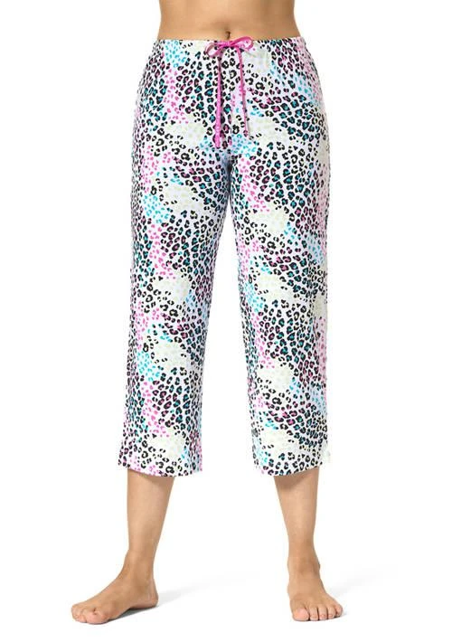 Hue Womens Animal Capri Pajama Pants 1
