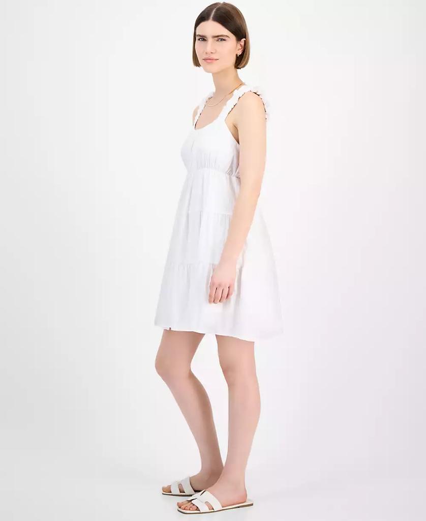 Pink Rose Juniors' Bubble-Strap Tiered Mini Dress