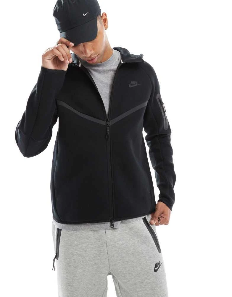 NIKE Nike Tech Fleece full zip hoodie in black 1