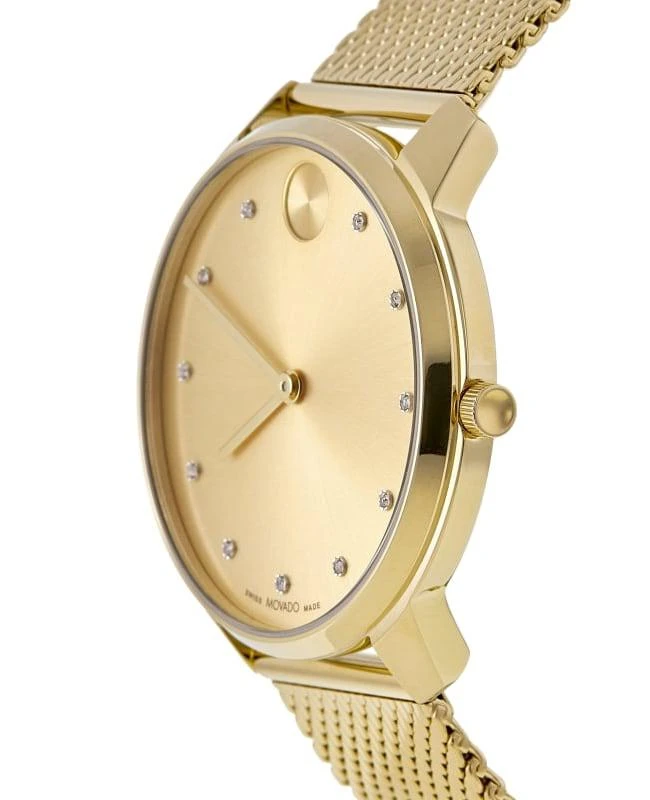Movado Movado Bold Thin Evolution Quartz Champagne Dial Gold Plated Stainless Steel Men's Watch 3600903 3