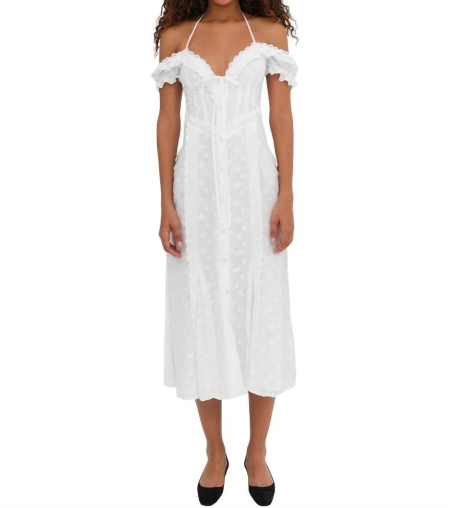 For Love & Lemons Marlowe Midi Dress In White