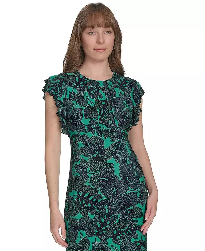 Tommy Hilfiger Petite Dotty Hibiscus Flutter-Sleeve Dress 3