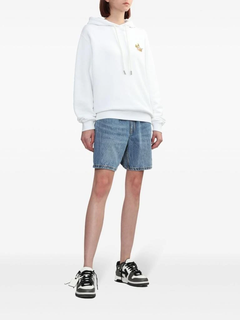 Off-White WHITE HOODIE BLACK LOGO FLORAL DRAWING 4