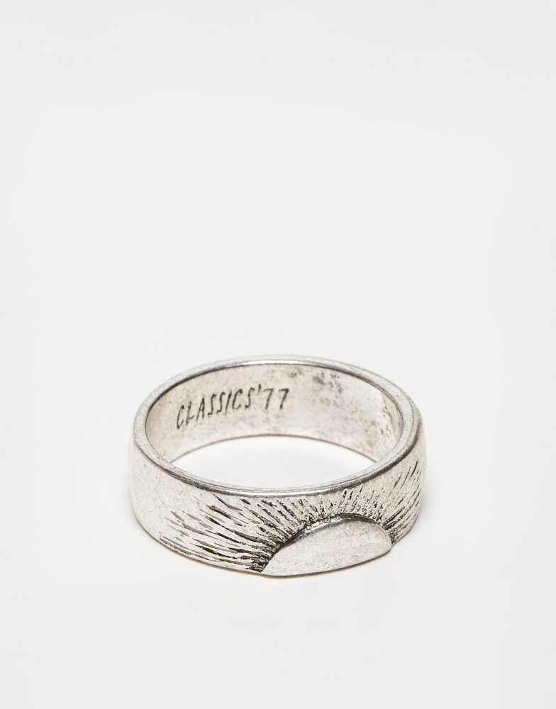 CLASSICS 77 Classics 77 sunset engraved band ring in silver