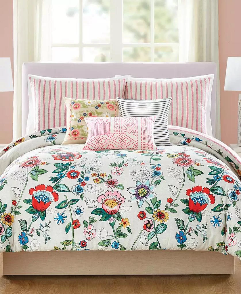 Jessica Simpson Coral Floral 3-Pc. King Comforter Set 1
