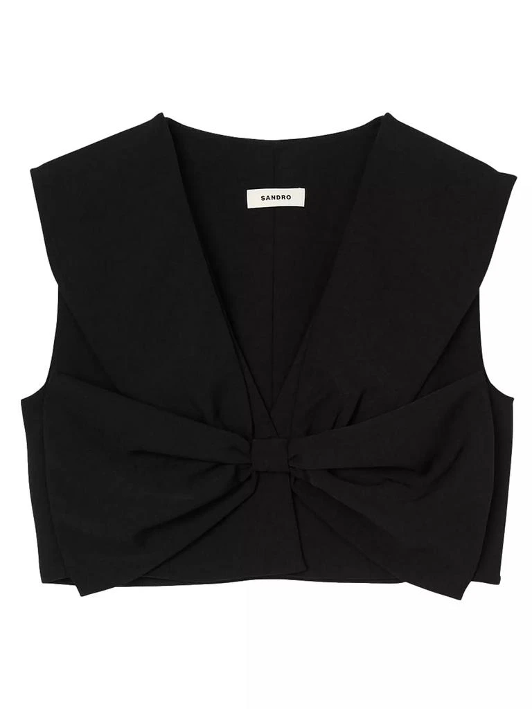 Sandro Satin-Effect Crop Top 1