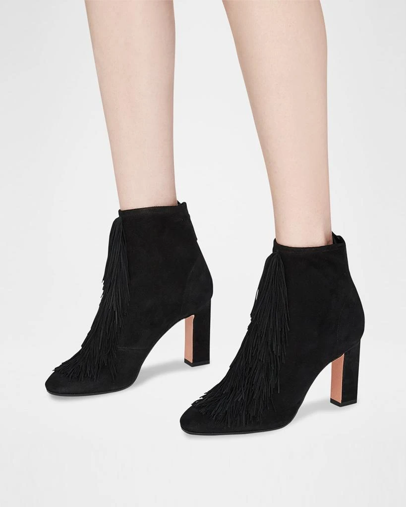 Aquazzura Gytane Fringe Suede Ankle Booties 2