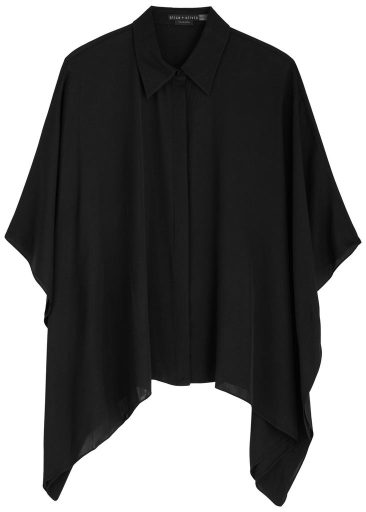 ALICE + OLIVIA Deanne draped chiffon blouse