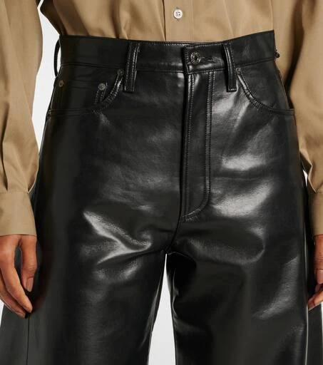 AGOLDE Luna high-rise leather-blend barrel-leg jeans 4