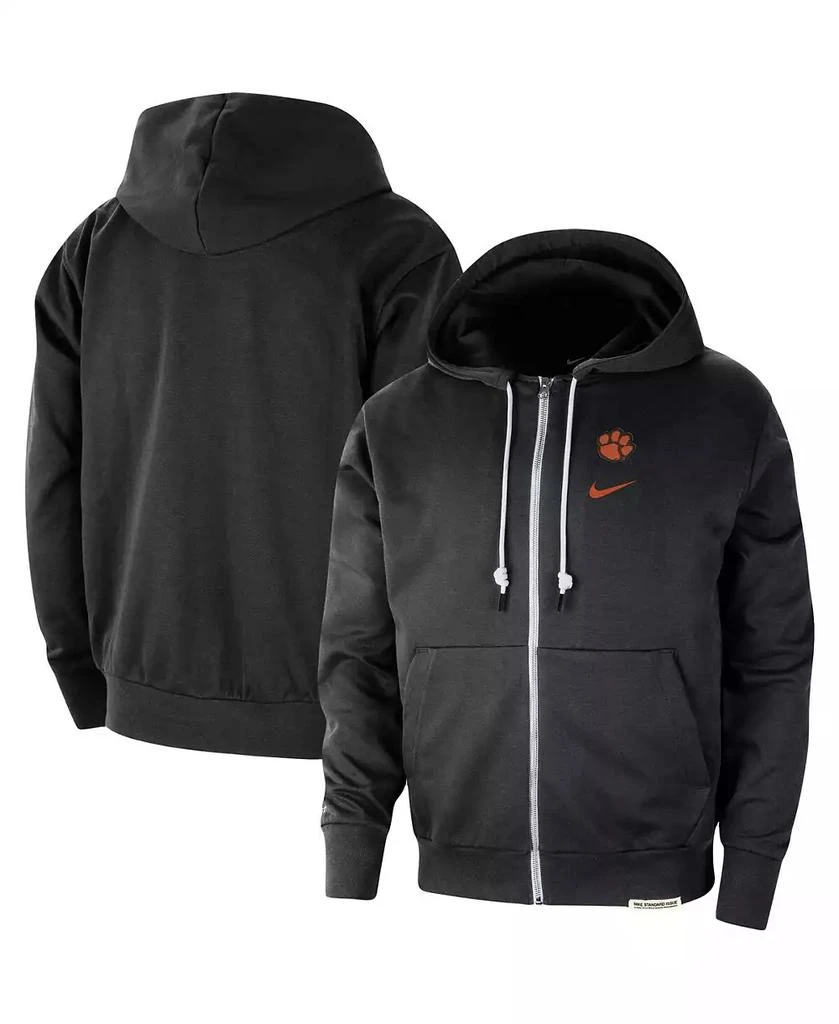 NIKE Men's Black Clemson Tigers Standard Issue Player Performance Full-Zip Hoodie 1