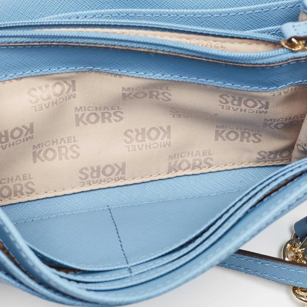 Michael Kors Michael Kors Light Blue Leather Jet Set Travel Wallet On Chain 8