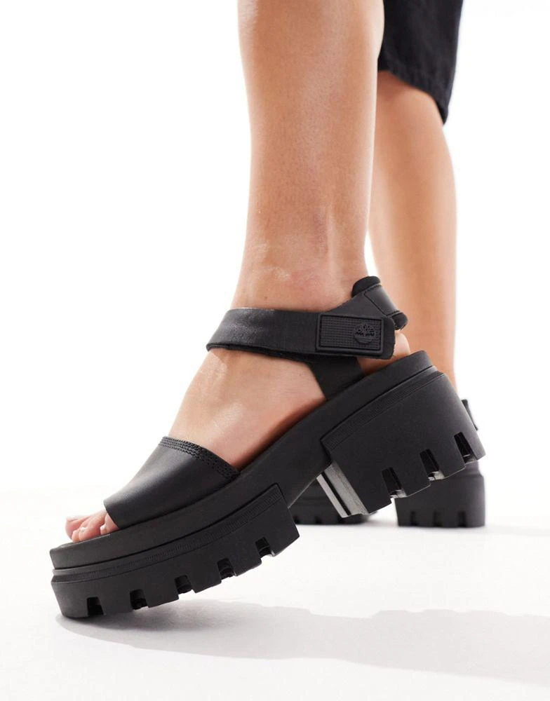 Timberland Timberland Everleigh platform sandal in black 1
