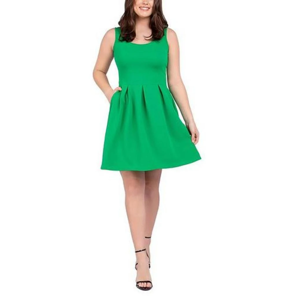 24seven Comfort Apparel Womens Scoop Neck Midi Sheath Dress 1