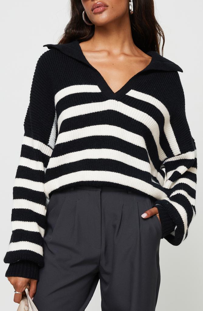 Princess Polly Williamson Stripe Collar Sweater