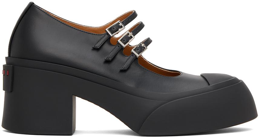 Marni Black Pablo Triple-Buckle Mary Jane Heels