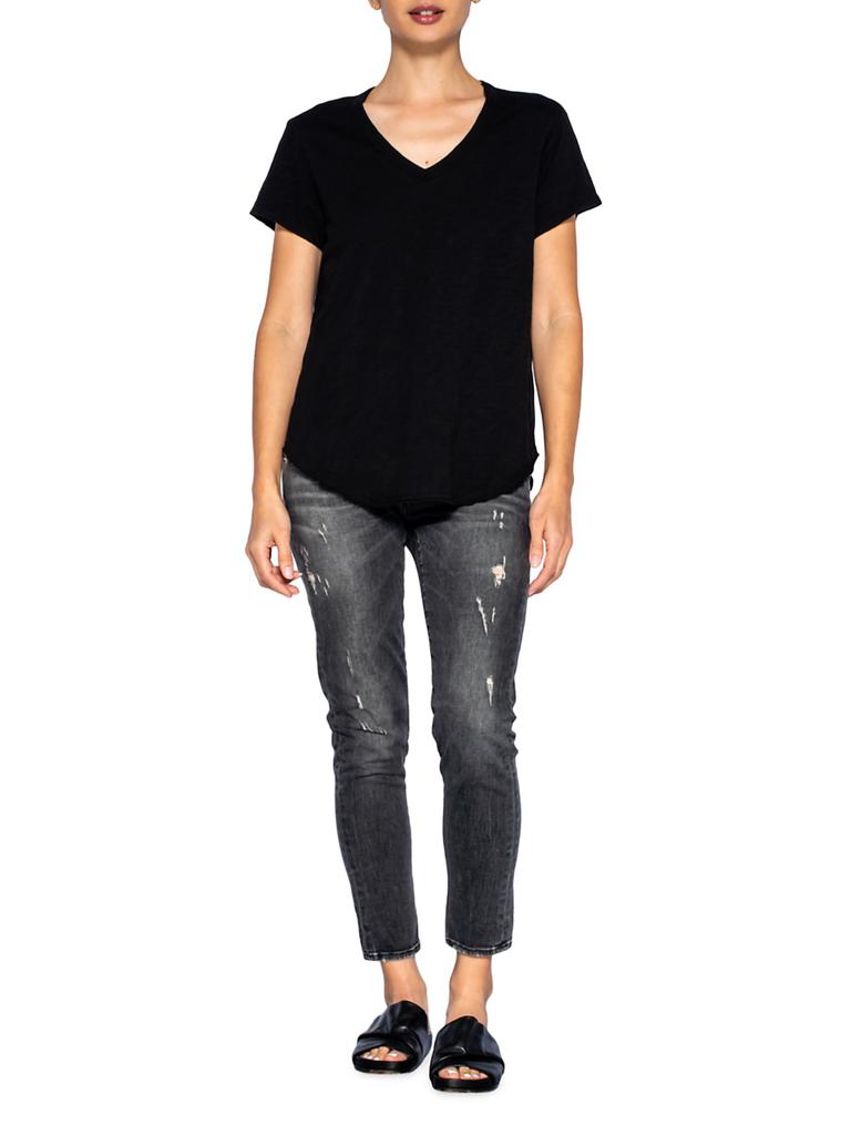 Wilt Short Sleeve V-Neck Raw Hem T-Shirt