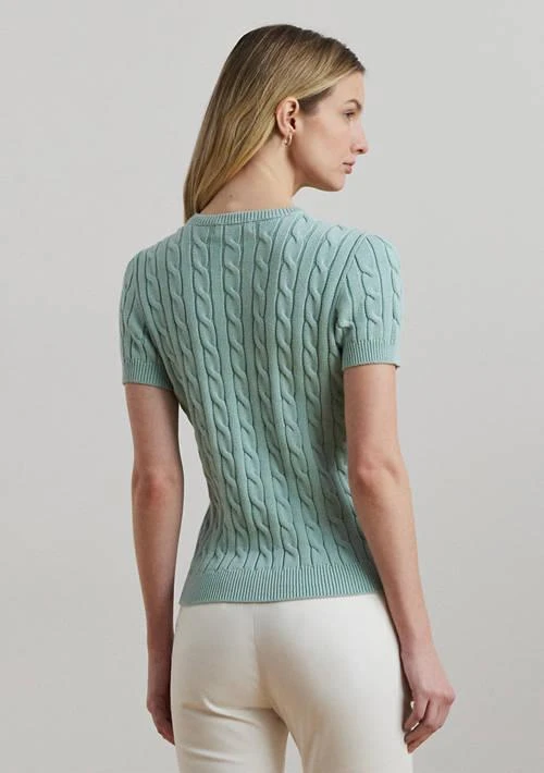 Ralph Lauren Ralph Lauren Cable Knit Cotton Short Sleeve Sweater 2
