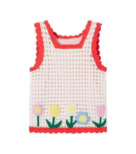 Stella McCartney Embroidered crochet cotton tank top