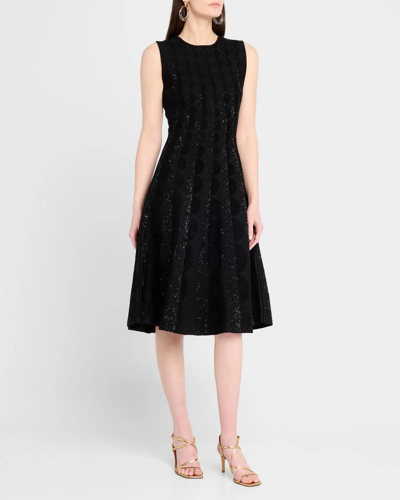 Oscar de la Renta Sleeveless Circle Jacquard Midi Dress 2