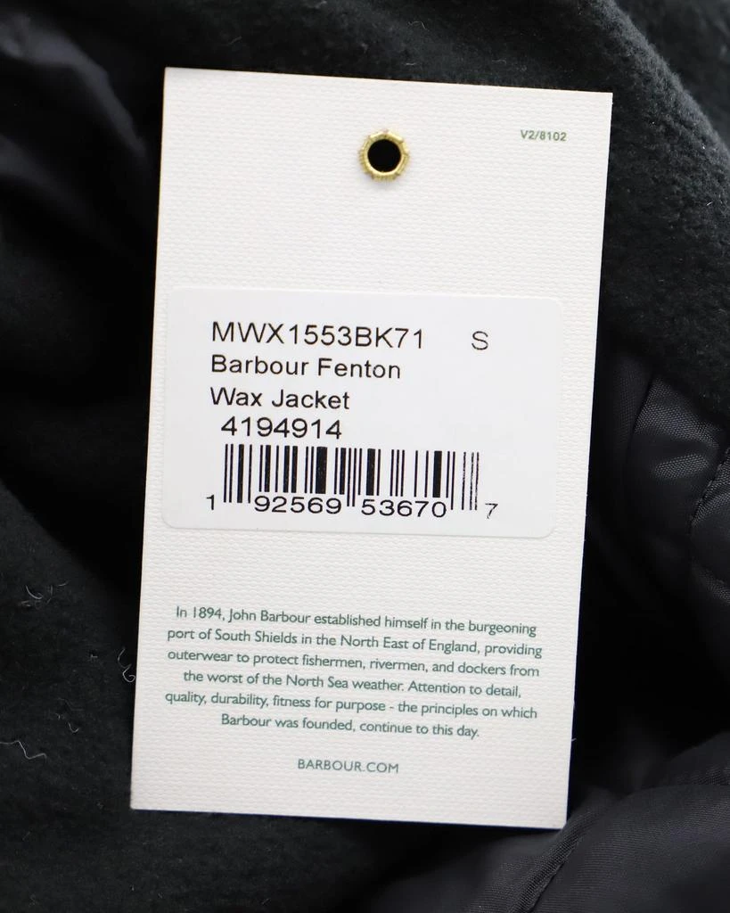 Barbour Fenton Wax Jacket in Black Cotton 5