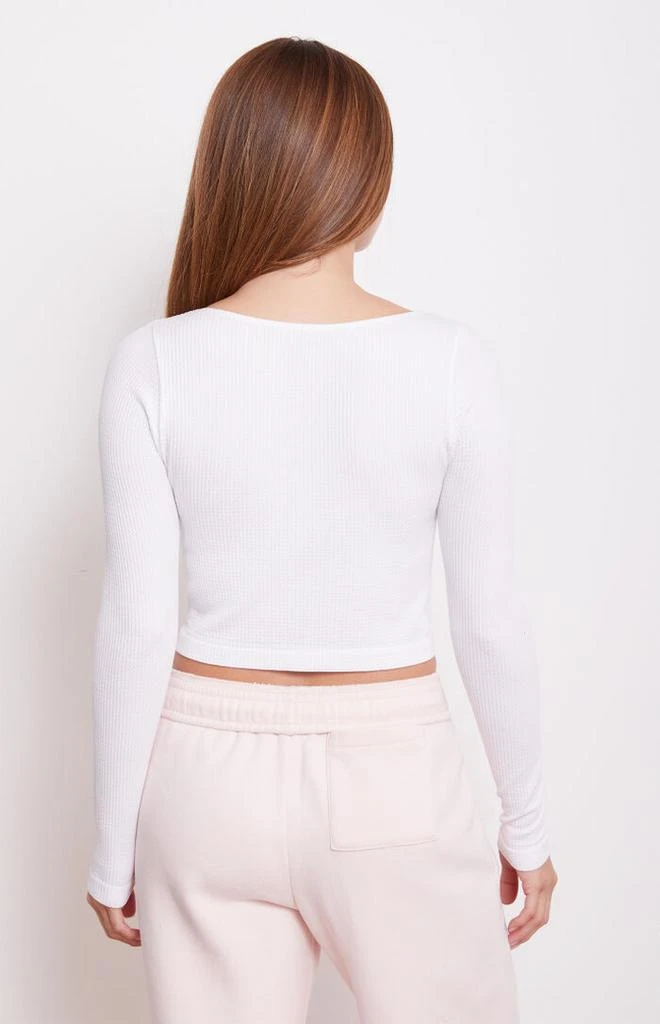 CONTOUR Seamless Waffle Knit Cinched Long Sleeve Top 4