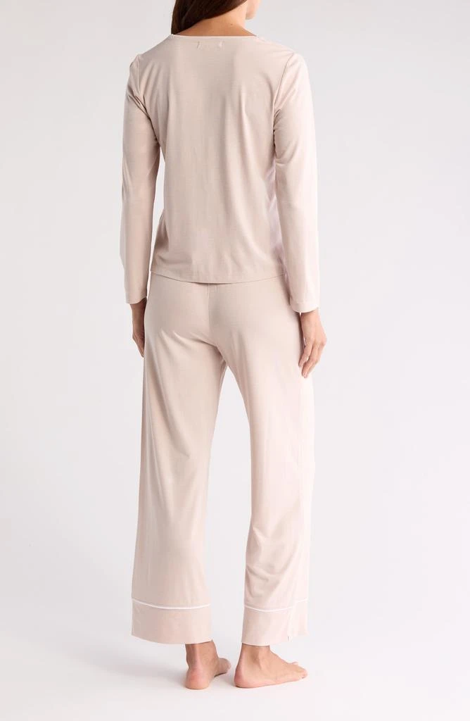 Barefoot Dreams Piped V-Neck Long Sleeve T-Shirt & Pants Pajamas 2