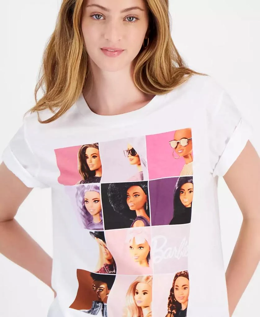Love Tribe Juniors' Barbie Grid Cotton Graphic T-Shirt 3